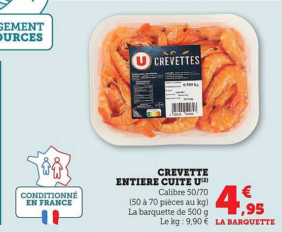 CREVETTE ENTIERE CUITE U(2)