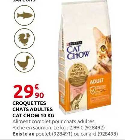 CROQUETTES CHATS ADULTES CAT CHOW 10 KG