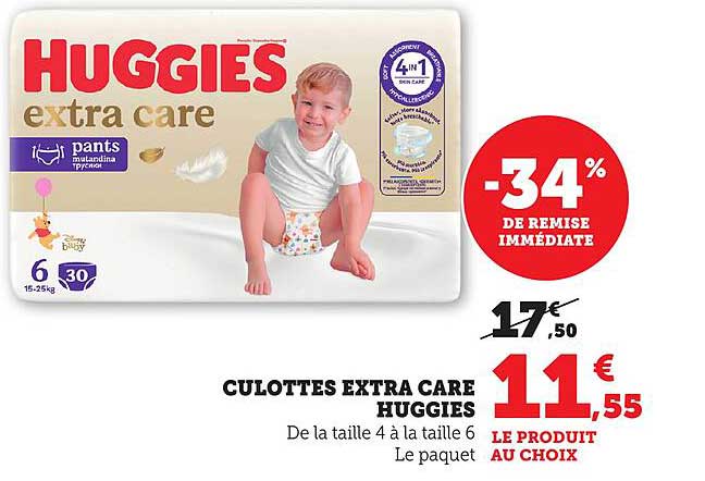 CULOTTES EXTRA CARE HUGGIES