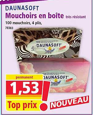 DAUNASOFT Mouchoirs en boîte très résistant