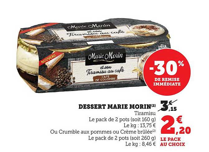 DESSERT MARIE MORIN et son Tiramisu au café