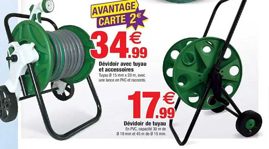 Dévidoir avec tuyau et accessoires