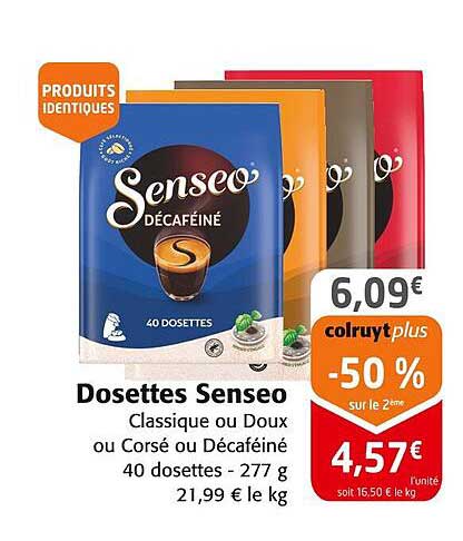 Dosettes Senseo Classique ou Doux ou Corsé ou Décaféiné