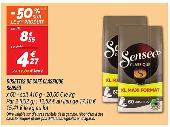 DOSSETTES DE CAFÉ CLASSIQUE SENSEO