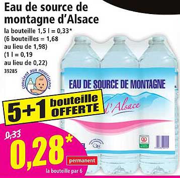 Eau de source de montagne d'Alsace
