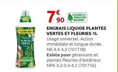 ENGRAIS LIQUIDE PLANTES VERTES ET FLEURIES 1L
