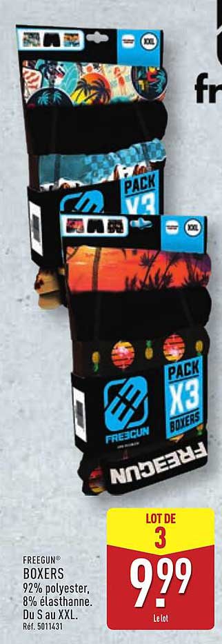 FREEGUN® BOXERS - LOT DE 3