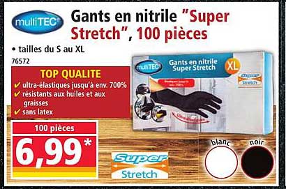 Gants en nitrile "Super Stretch", 100 pièces