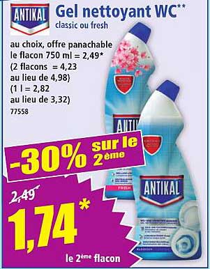 Gel nettoyant WC** classic ou fresh