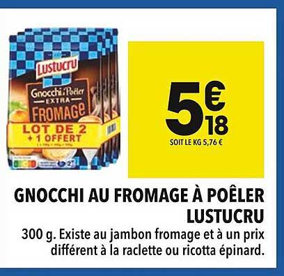 Gnocchi au fromage à poêler Lustucru