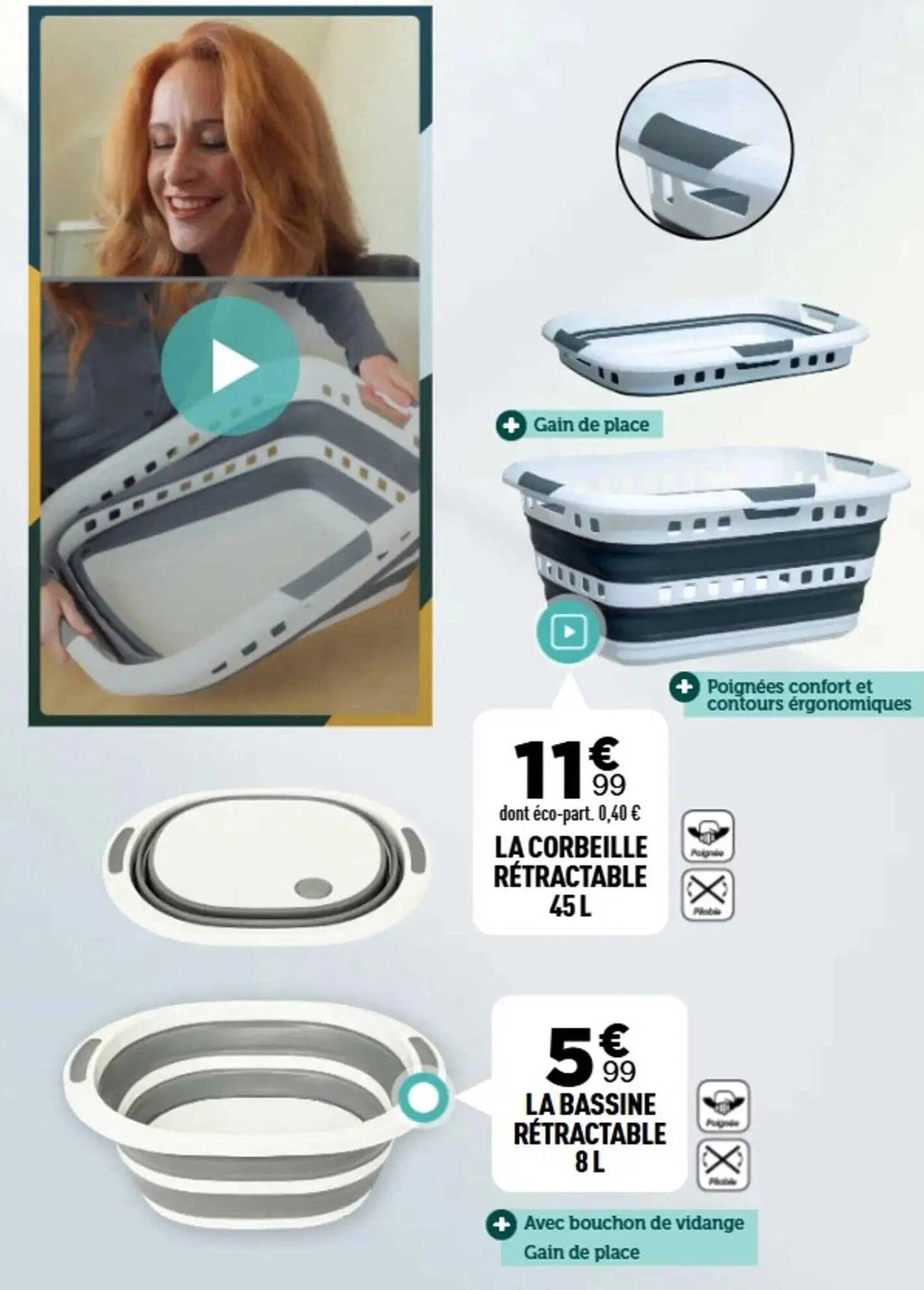 LA CORBEILLE RÉTRACTABLE 45 L