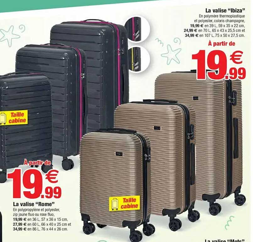 La valise "Ibiza" et La valise "Rome"
