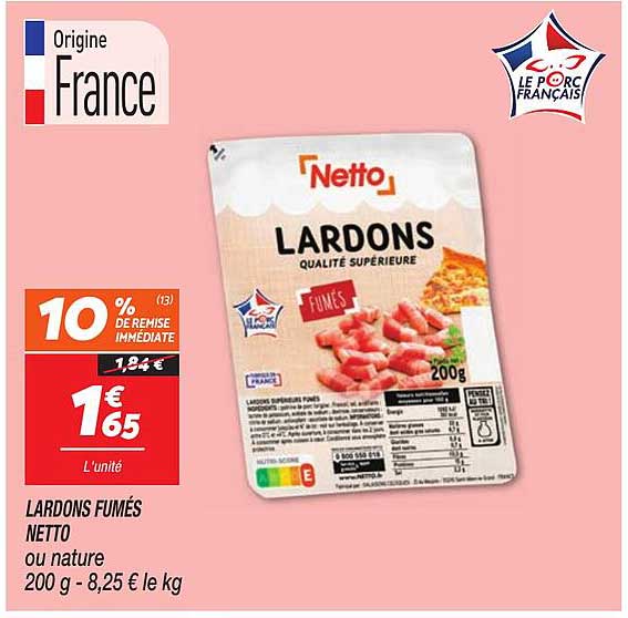 LARDONS FUMÉS NETTO