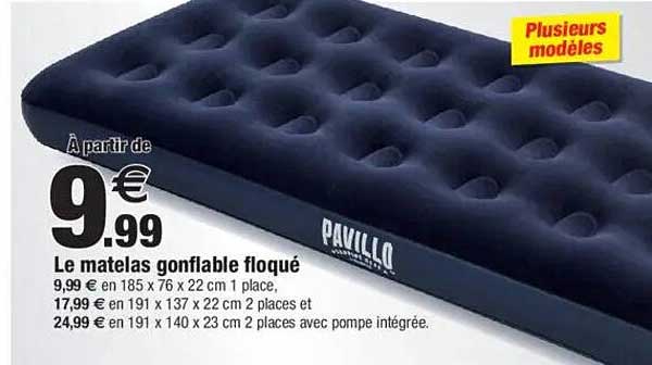 Le matelas gonflable floqué