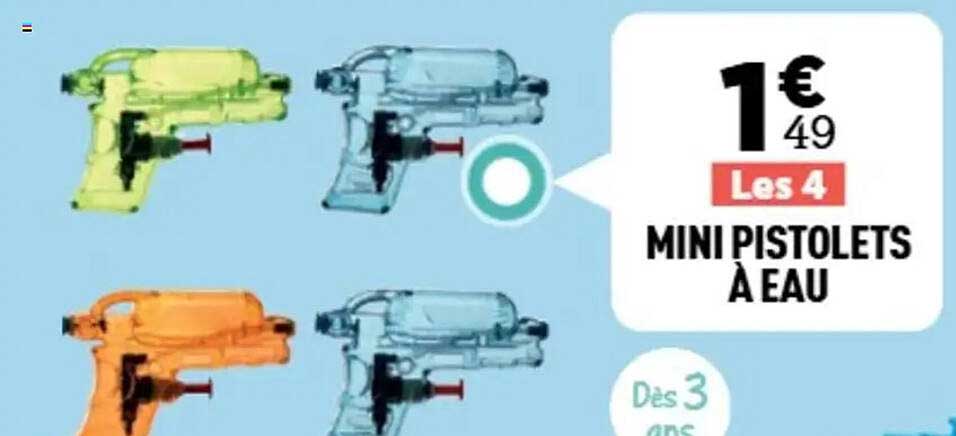 Les 4 MINI PISTOLETS À EAU