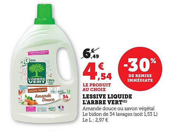 LESSIVE LIQUIDE L'ARBRE VERT(C)