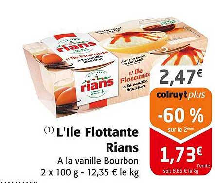 L'île Flottante Rians À la vanille Bourbon