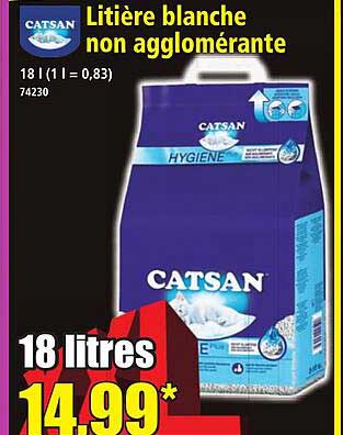 Litière blanche non agglomérante