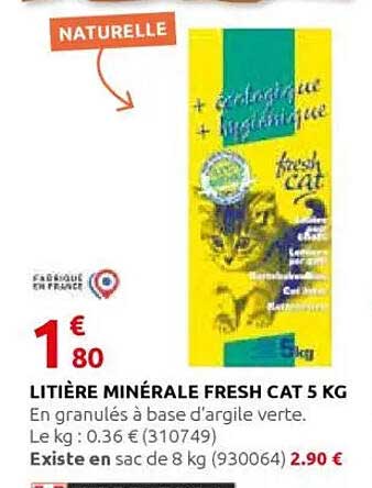 LITIÈRE MINÉRALE FRESH CAT 5 KG