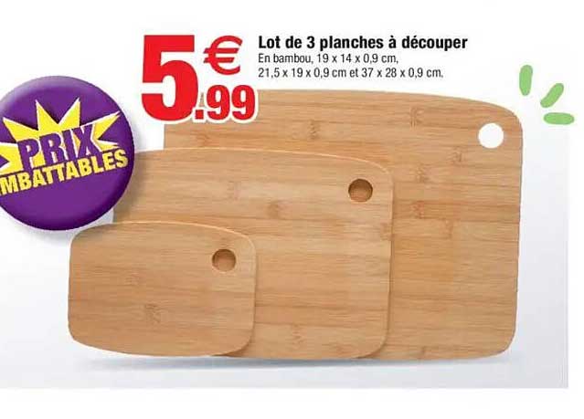 Lot de 3 planches à découper