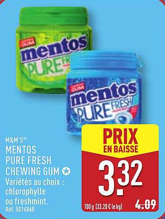 MENTOS PURE FRESH CHEWING GUM