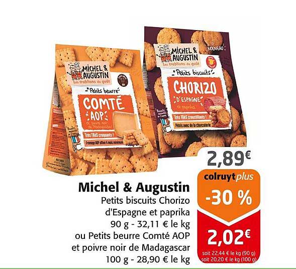 Michel & Augustin - Petits biscuits Chorizo d'Espagne et paprika