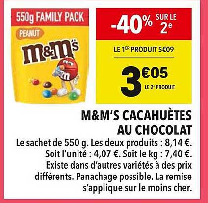 M&M’S CACAHUÈTES AU CHOCOLAT