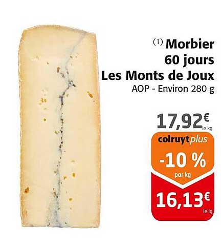 Morbier 60 jours Les Monts de Joux AOP - Environ 280 g