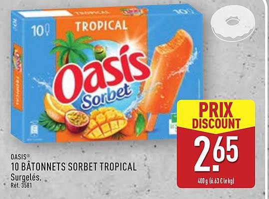 OASIS® 10 BÂTONNETS SORBET TROPICAL