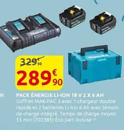 PACK ÉNERGIE LI-ION 18 V 2 X 6 AH