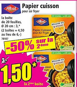 Papier cuisson pour air fryer