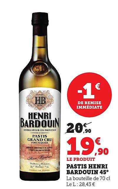 PASTIS HENRI BARDOUIN 45°