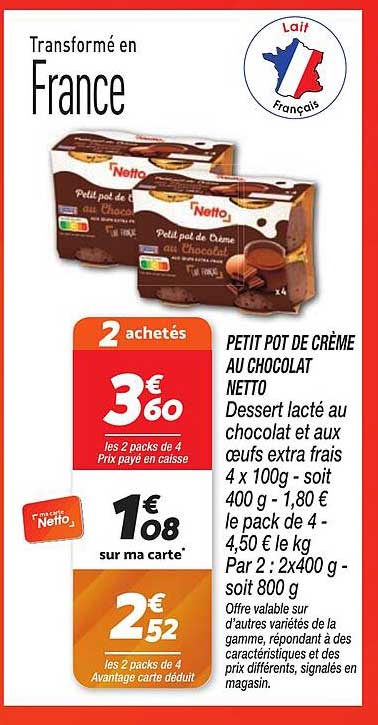 PETIT POT DE CRÈME AU CHOCOLAT NETTO