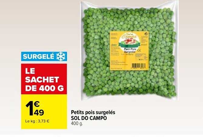Petits pois surgelés SOL DO CAMPO 400 g