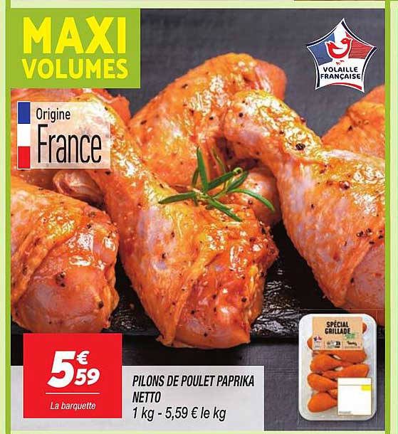 PILONS DE POULET PAPRIKA NETTO