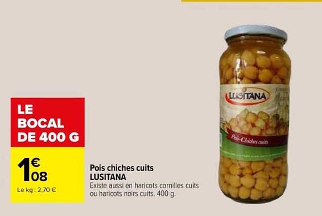 Pois chiches cuits LUSITANA