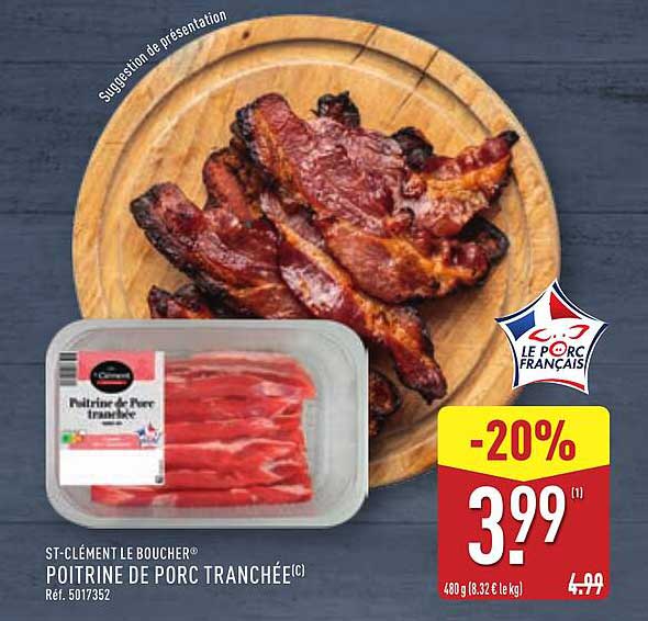 Poitrine de Porc Tranchée