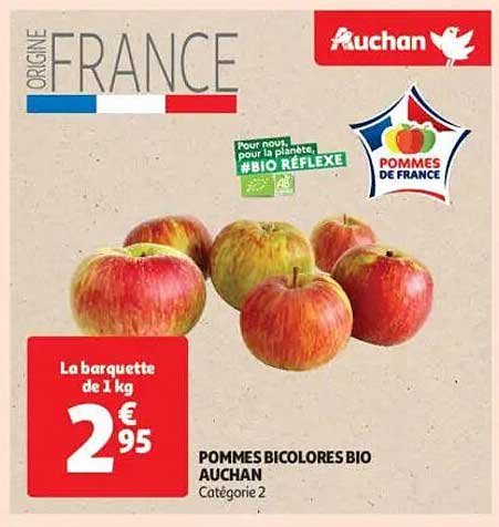 Pommes bicolores bio Auchan