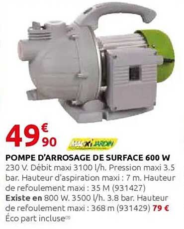 POMPE D’ARROSAGE DE SURFACE 600 W