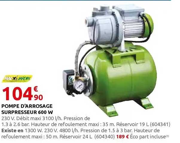 POMPE D'ARROSAGE SURPRESSEUR 600 W