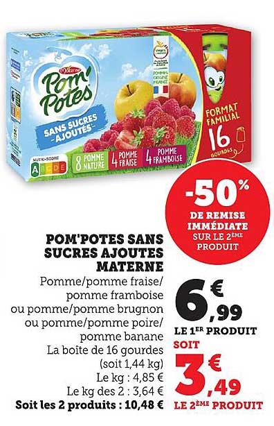 POM'POTES SANS SUCRES AJOUTÉS MATERNES