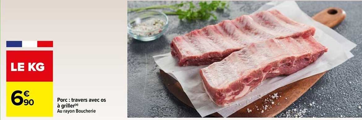 Porc : travers avec os à griller