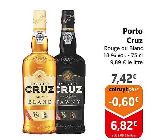 Porto Cruz Rouge ou Blanc 18 % vol. - 75 cl