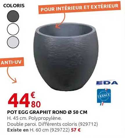 POT EGG GRAPHIT ROND Ø 50 CM