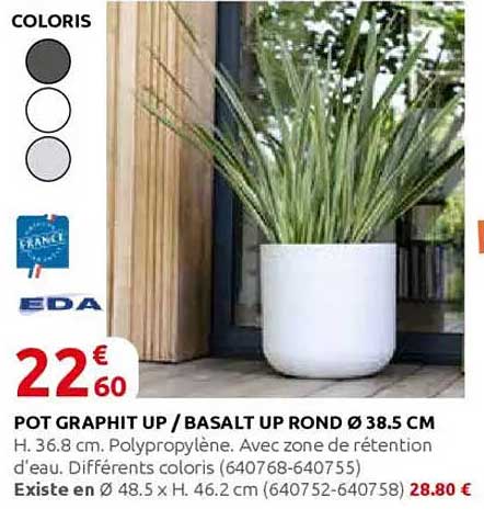 POT GRAPHIT UP / BASALT UP ROND Ø 38.5 CM