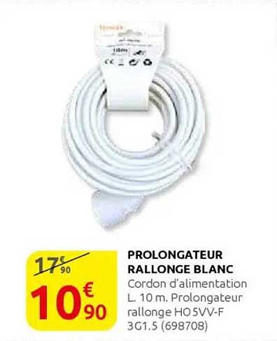 PROLONGATEUR RALLONGE BLANC