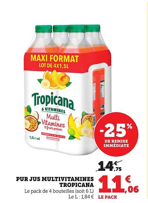 PUR JUS MULTIVITAMINES TROPICANA