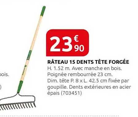 RÂTEAU 15 DENTS TÊTE FORGÉE