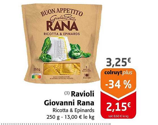 Ravioli Giovanni Rana Ricotta & Epinards