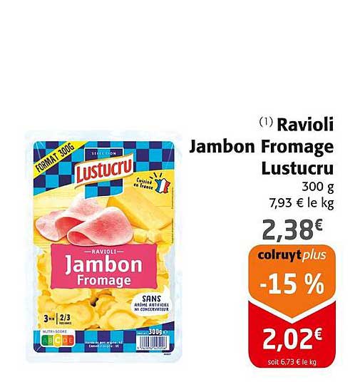 Ravioli Jambon Fromage Lustucru